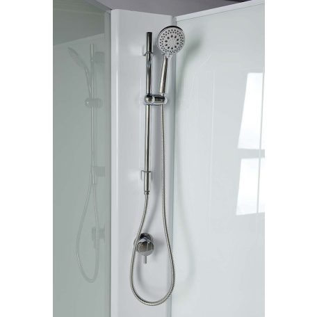 06 YB93 AQUALINE AIGO íves zuhany box 900x900x2050 mm, fehér profil, transzparent üveg