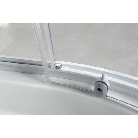 06 YB93 AQUALINE AIGO íves zuhany box 900x900x2050 mm, fehér profil, transzparent üveg