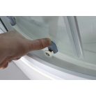 06 YB93 AQUALINE AIGO íves zuhany box 900x900x2050 mm, fehér profil, transzparent üveg
