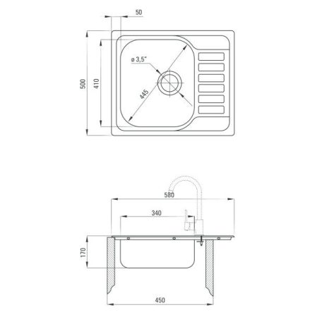 Soul rozsdamentes mosogató - szatén