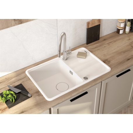 Deante MOMI Gránit mosogató 1med+csep, 780X500X229, ALABÁSTROM (Br.listaár:124290,Ft)