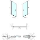 ZL1280 ZOOM LINE Zuhanyajtó 800mm, transzparent