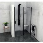 SAPHO POLYSAN ZOOM LINE BLACK zuhanyajtó, 1000mm, transzparent, fekete