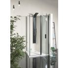 SAPHO POLYSAN ZOOM LINE BLACK zuhanyajtó, 1000mm, transzparent, fekete