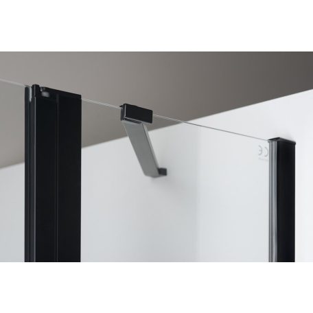SAPHO POLYSAN ZOOM LINE BLACK zuhanyajtó, 1000mm, transzparent, fekete