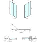 SAPHO POLYSAN ZOOM LINE BLACK zuhanyajtó, 1000mm, transzparent, fekete