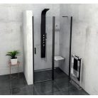 SAPHO  POLYSAN ZOOM LINE BLACK zuhanyajtó, 1100mm, transzparent, fekete 