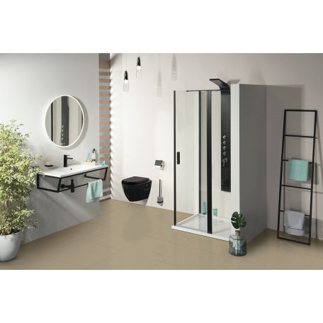 SAPHO  POLYSAN ZOOM LINE BLACK zuhanyajtó, 1100mm, transzparent, fekete 