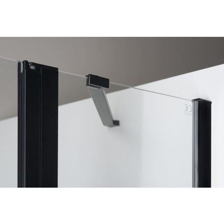 SAPHO  POLYSAN ZOOM LINE BLACK zuhanyajtó, 1100mm, transzparent, fekete 