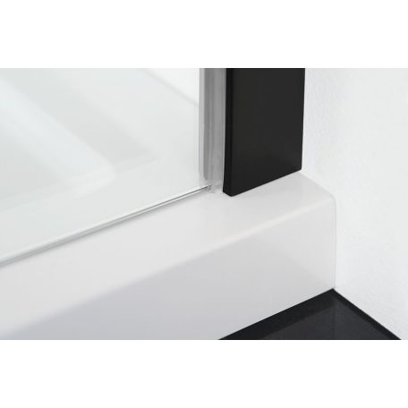 SAPHO  POLYSAN ZOOM LINE BLACK zuhanyajtó, 1100mm, transzparent, fekete 