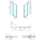 SAPHO  POLYSAN ZOOM LINE BLACK zuhanyajtó, 1100mm, transzparent, fekete 