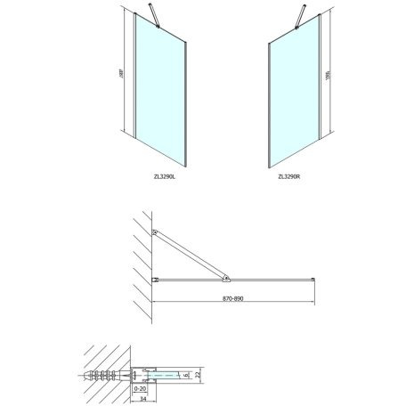 SAPHO POLYSAN ZOOM LINE oldalfal, 900mm, transzparent, króm