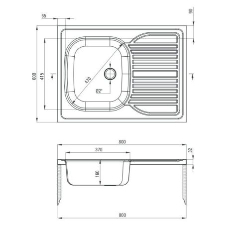 Deante TANGO Rozsdamentes mosogató, 1 medence + csepegtető, magasított kivitel - önálló bútorra, szatén, 800 x 500 mm