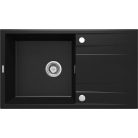 Deante ERIDAN Gránit mosogató, 1 medence + csepegtető, 860 x 500 x 209 mm, Nero 