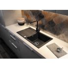 Deante EVORA Gránit mosogató, 1 medence + csepegtető, 780x440 mm, fekete