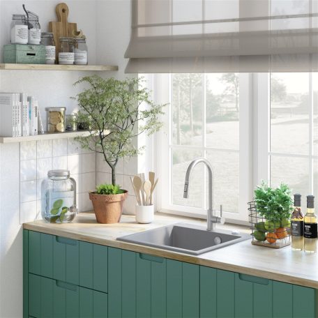 Deante EVORA Gránit mosogató 1med, 500x500x216, BÉZS (Br.listaár:76490,Ft)