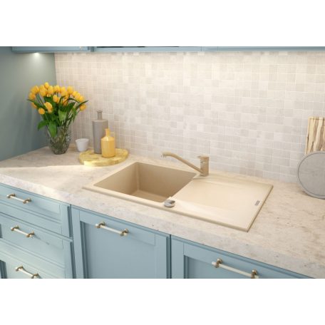 Deante EVORA Gránit mosogató, 1 medence + csepegtető, 780x440 mm, homok