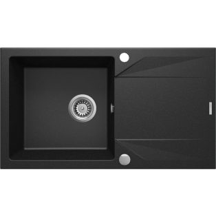   Deante EVORA Gránit mosogató, 1 medence + csepegtető, 780x440 mm, metál fekete