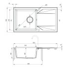 Deante EVORA Gránit mosogató, 1 medence + csepegtető, 780x440 mm, metál fekete