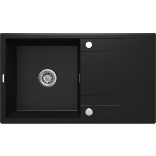   Deante EVORA  Gránit mosogató, 1 medence + csepegtető, 780 x 440 x 180 mm NERO