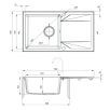   Deante EVORA  Gránit mosogató, 1 medence + csepegtető, 780 x 440 x 180 mm NERO