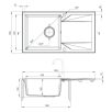   Deante EVORA Gránit mosogató, 1 medence + csepegtető, 780x440 mm, szürke