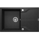 Deante ANDANTE Gránit mosogató 1 medence + csepegtető, 780x490 mm, fekete