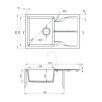   Deante ANDANTE Gránit mosogató 1 medence + csepegtető, 780x490 mm, fekete