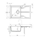 Deante ANDANTE Gránit mosogató 1 medence + csepegtető, 780x490 mm, fekete