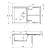   Deante ANDANTE Gránit mosogató 1 medence + csepegtető, 780 x 490 mm, alabástrom