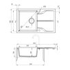   Deante ANDANTE Gránit mosogató 1 medence + csepegtető, 780 x 490 mm, metál szürke
