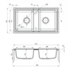   Deante ENIGMA Gránit mosogató, szögletes 2 medence, 780 x 435 x 180 mm BÉZS