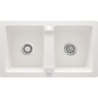 06 ZQZA203 ZORBA 2 medencés, szögletes gránit mosogató, szifonnal, leeresztővel, 780 x 435 x 18