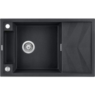   Deante MAGNETIC Gránit mosogató, 1 medence + csepegtető, grafit metál, 820 x 500 x 219 mm
