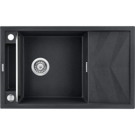 Deante MAGNETIC Gránit mosogató, 1 medence + csepegtető, grafit metál, 820 x 500 x 219 mm
