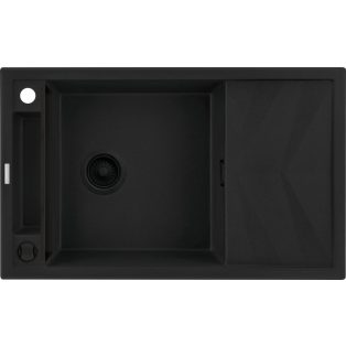   Deante MAGNETIC Gránit mosogató, 1 medence + csepegtető, Nero, 820 x 500 x 219 mm