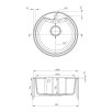   Deante FORTISSIMO Gránit mosogató, kör, 1 medence, 480 x 480 mm, homok