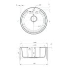 Deante FORTISSIMO Gránit mosogató, kör, 1 medence, 480 x 480 mm, homok