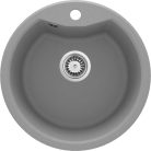 Deante FORTISSIMO Gránit mosogató, kör, 1 medence, 480 x 480 mm, metál szürke