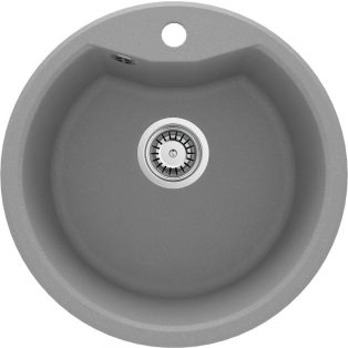   Deante FORTISSIMO Gránit mosogató, kör, 1 medence, 480 x 480 mm, metál szürke
