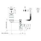 Deante Helytakarékos mosogató szifon, gránit mosogatókhoz, manuális dugóval, Króm