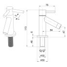 SM23 SMALL mosdó szelep, álló 113 mm, króm